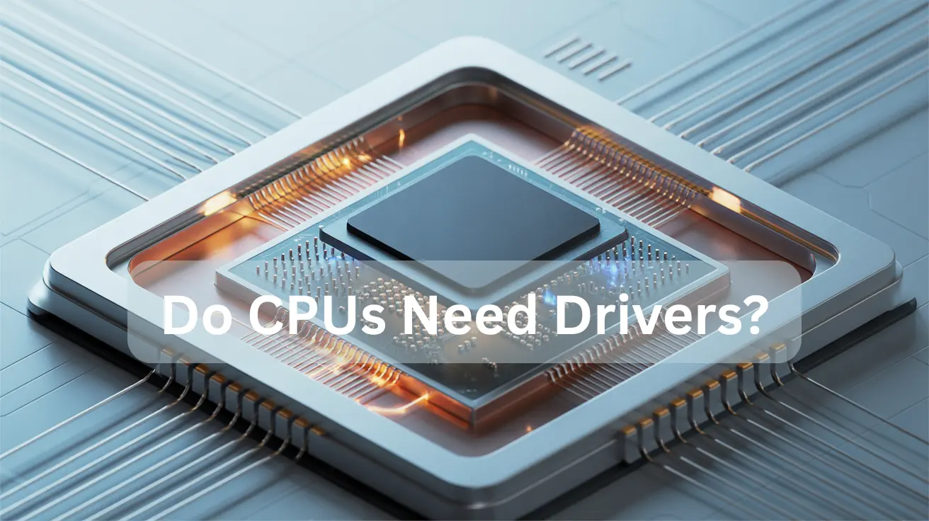 Do CPUs need drivers? Explained with a close-up image of a modern computer processor on a motherboard